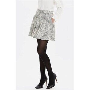 Banana Republic Mini Skirt Womens 0 Petite White Black Fit & Flare Career